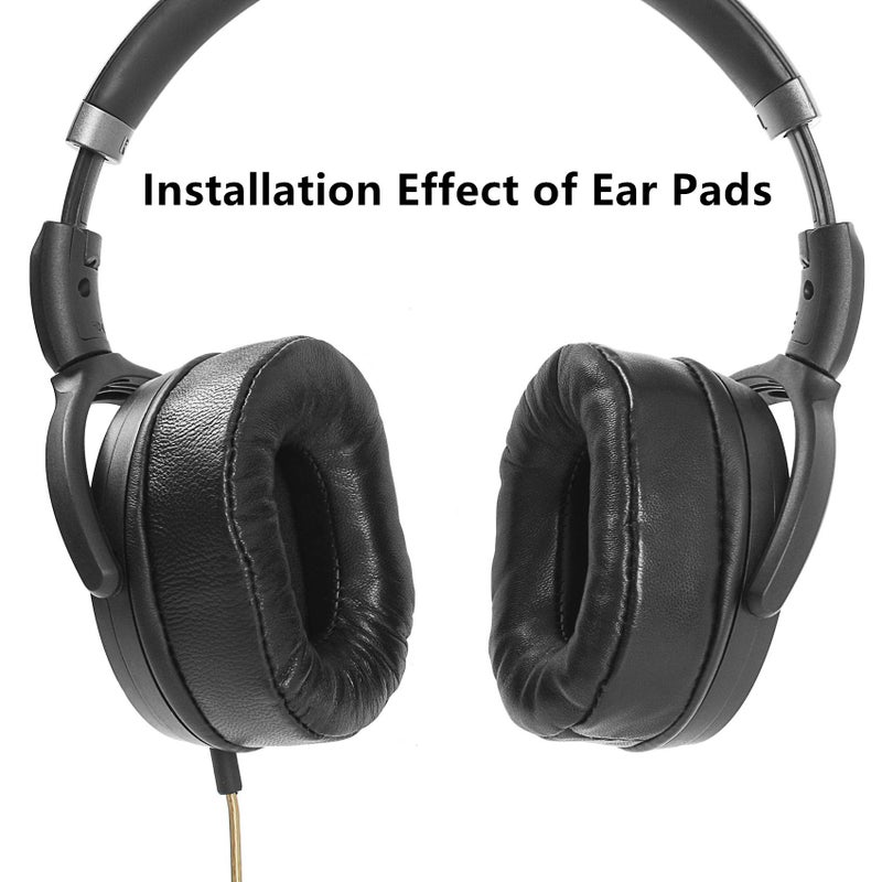 YDYBZB Upgraded Sheepskin Ear Pads Cups Cushions Replacement Compatible with Sennheiser HD 4.40 HD 4.50 HD 4.40BT HD 4.50 SE HD 4.50BTNC Headphones (Black Sheepskin Leather) - Image 2